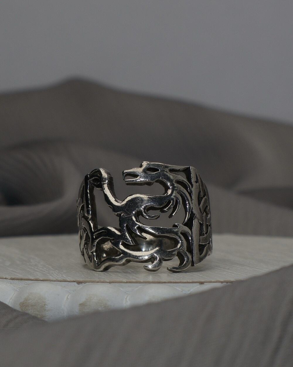 Chinese Dragon Sterling Silver Men’s Ring 8.2G / Sz 11
